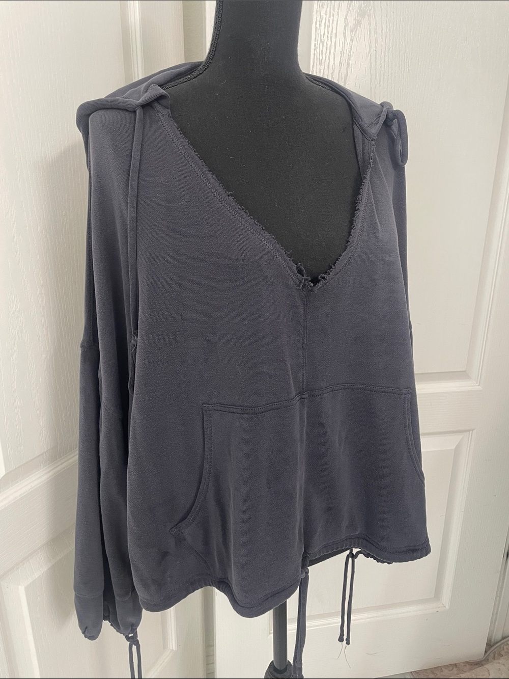 FP Movement Free People hoodie top S M L XL oversized cropped gray boxy